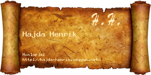 Hajda Henrik névjegykártya
